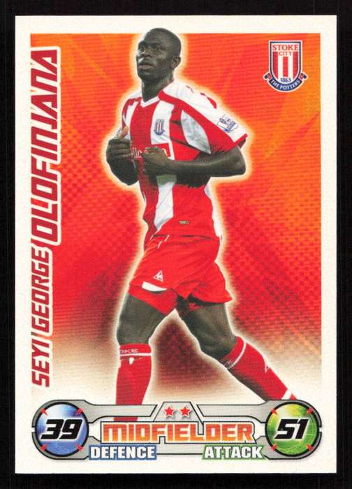 Topps Match Attax PL 2008/2009 Stoke City - Seyi George Olofinjana