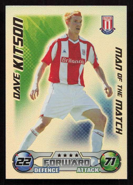 Topps Match Attax PL 2008/2009 Stoke City - Dave Kitson Man of the Match