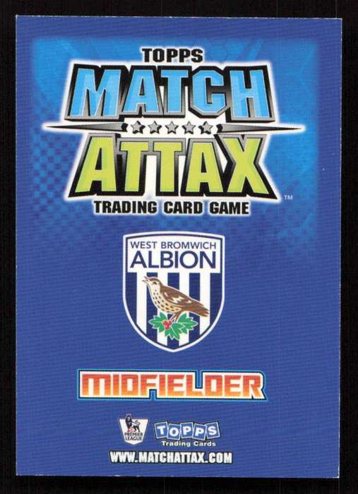 Topps Match Attax PL 2008/2009 West Bromwich Albion - Chris Brunt