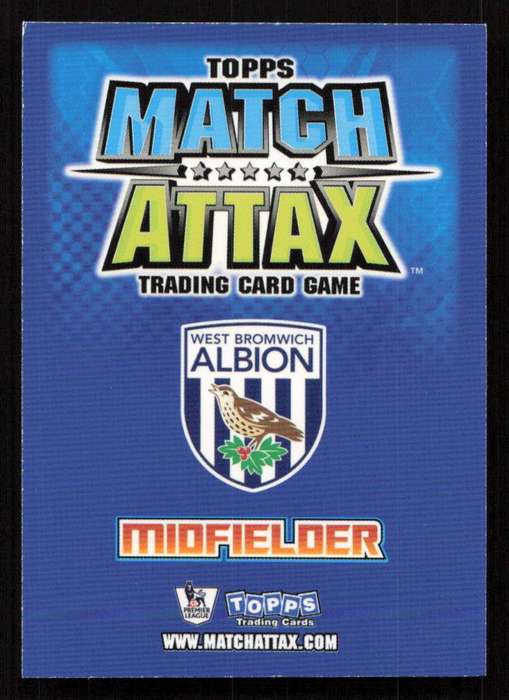 Topps Match Attax PL 2008/2009 West Bromwich Albion - Jonathan Greening Star Player