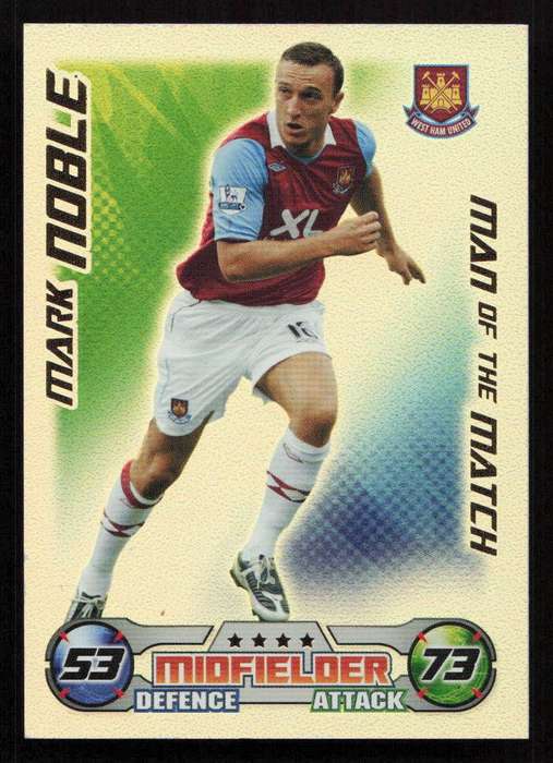 Topps Match Attax PL 2008/2009 West Ham United - Mark Noble Man of the Match