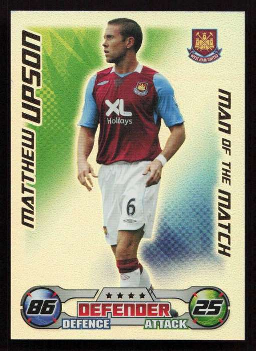 Topps Match Attax PL 2008/2009 West Ham United - Matthew Upson Man of the Match