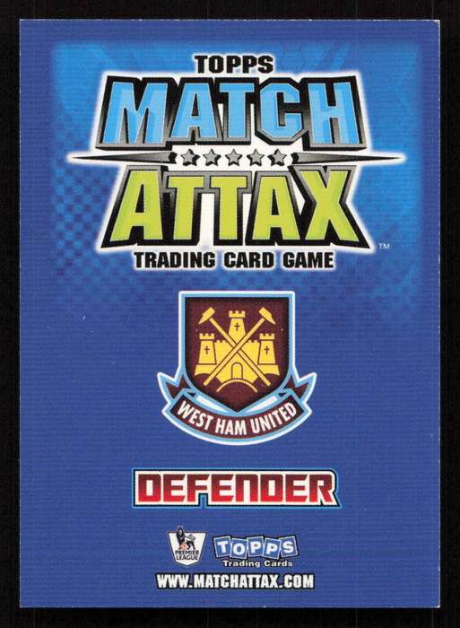 Topps Match Attax PL 2008/2009 West Ham United - Matthew Upson Man of the Match