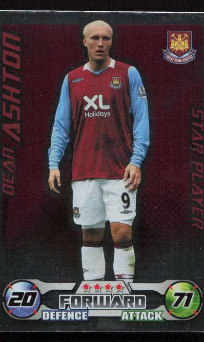Topps Match Attax PL 2008/2009 West Ham United - Dean Ashton Star Player