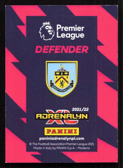Panini Premier League 2021/22 / XL Adrenalyn - Burnley - Matthew Lowton