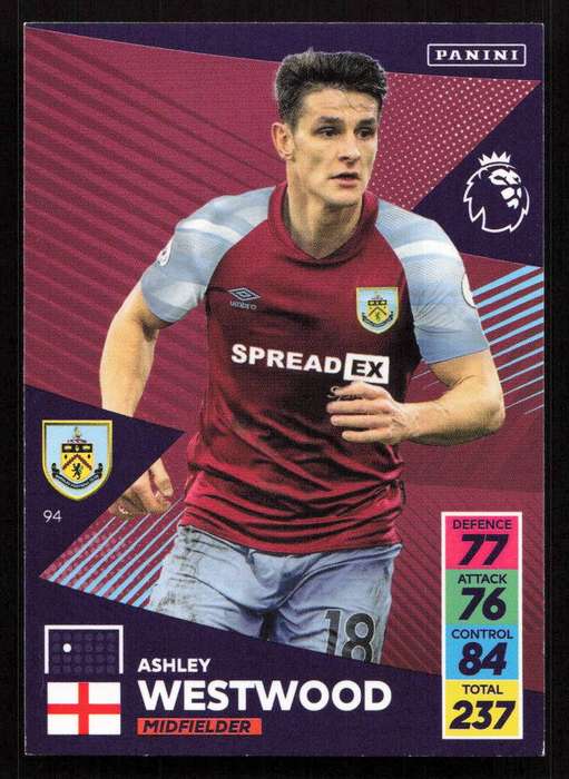 Panini Premier League 2021/22 / XL Adrenalyn - Burnley - Ashley Westwood
