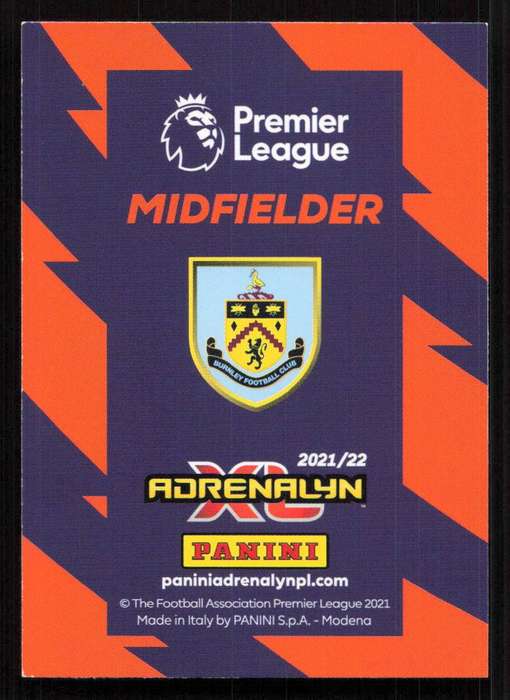 Panini Premier League 2021/22 / XL Adrenalyn - Burnley - Ashley Westwood