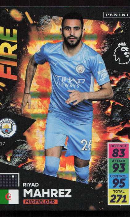 Panini Premier League 2021/22 / XL Adrenalyn - Manchester City - Riyad Mahrez Fire
