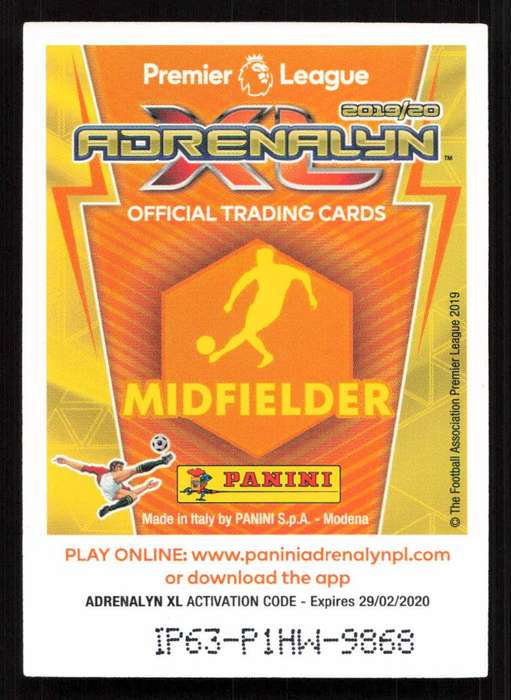 Panini Premier League 2019/20 / XL Adrenalyn - Newcastle United - Jonjo Shelvey