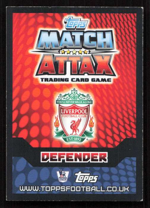 Topps Match Attax Premier League 2014/15 Liverpool - Martin Skrtel