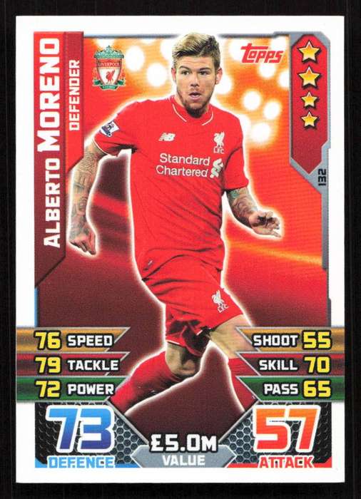Topps Match Attax Premier League 2015/16 - Liverpool - Alberto Moreno