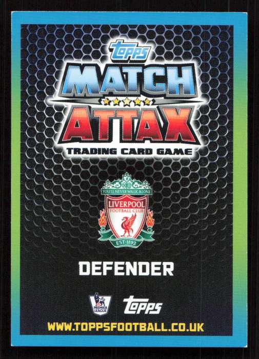 Topps Match Attax Premier League 2015/16 - Liverpool - Alberto Moreno
