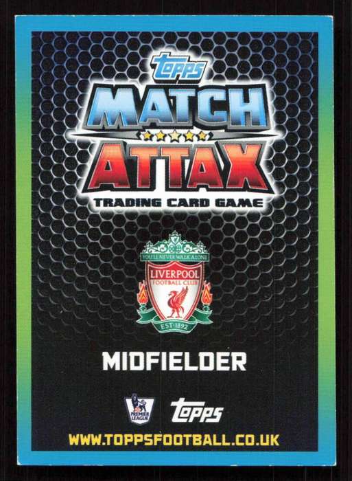 Topps Match Attax Premier League 2015/16 - Liverpool - Alberto Moreno