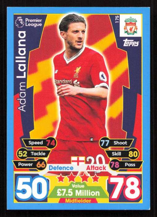 Topps Match Attax Premier League 2017/18 - Liverpool - Adam Lallana