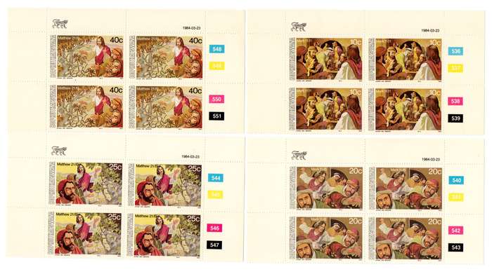Bophuthatswana 1984/03/23 The Passion of Jesus Christ 4th set of the Series Control Block Set
