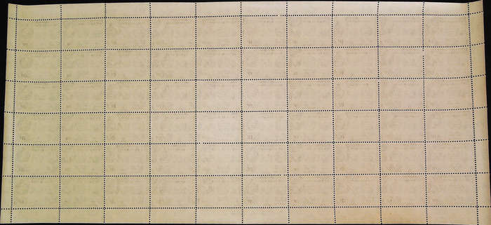Nyasaland Protectorate 1953 - 54 QEII SG180 6d black and violet *Complete Sheet No 0430 - 0434 SET