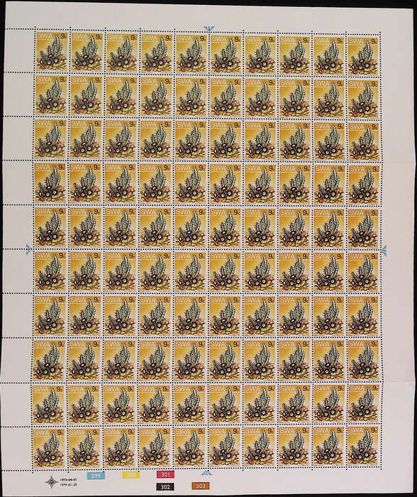South-West Africa 1979/01/25 Succulents 2nd Definitive issue 9c Complete Sheet of 100
