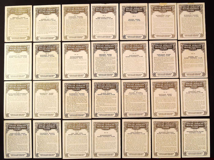 United Tobacco 1933 South African Rugby Football Clubs Complete Set 65 Cigarette Cards