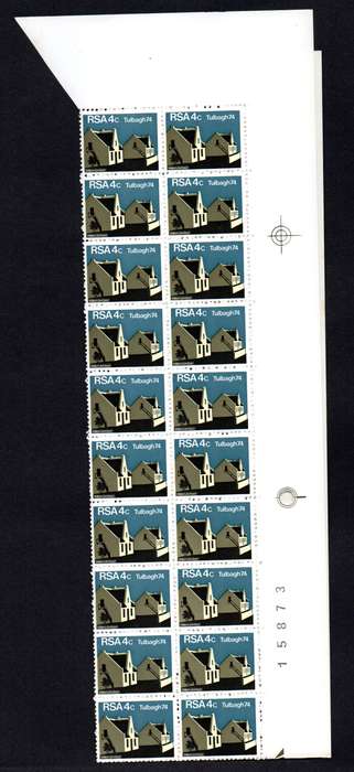 RSA 1974/03/14 Restoration of Tulbagh 4c Cyl No 580 581 582 583 *40 stamps Arrow block