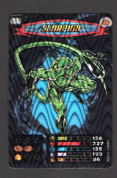 2008 Marvel Spider-Man Heroes & Villains - 020 Scorpion (Wavy Foil)