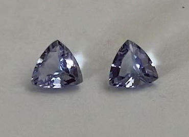 RARE! Blazing & Matched 0.29 ct. t.w. Trillion Facet Tanzanite Gems for Earrings.