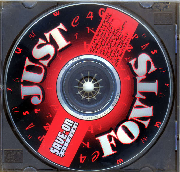 Just Fonts CD 250+ Fonts in Adobe Type 1 and TTF (1992)