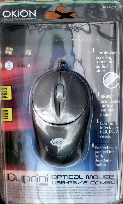Okion Cyprin Optical Mini Wired Mouse USB+PS/2 combo 800dpi
