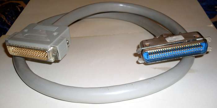 SCSI 50-Pin 3-Lane to 50 Pin Centronics Cable (1993)