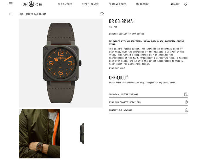 Bell& Ross BR03-92 Military/Aviation Limited Edition Watch