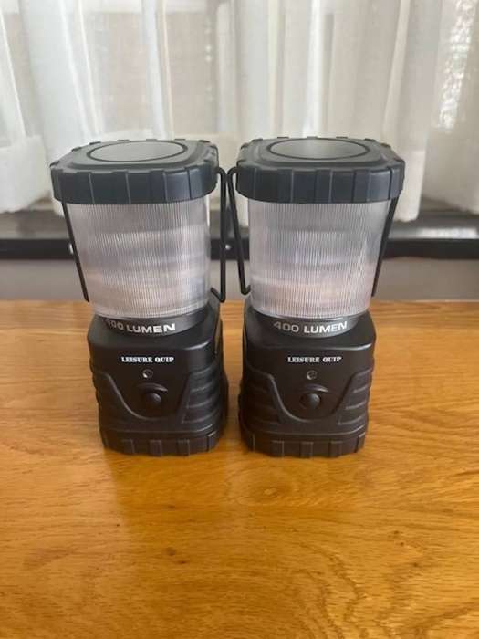 Two Leisure Quip 400 Lumen Camping light.