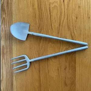 Used unique Pewter large salad server set.