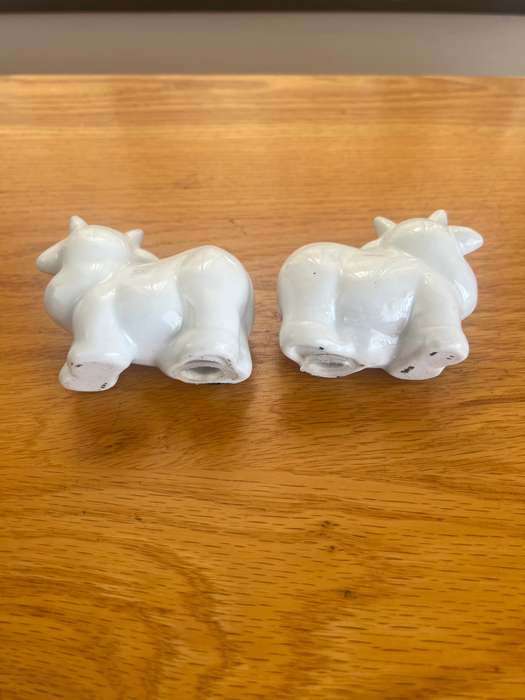 Little Cows kitchen collection.  Including white salt and pepper shakers