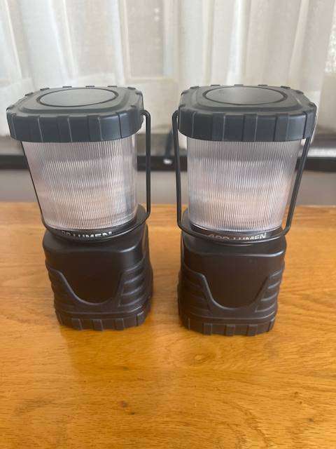 Two Leisure Quip 400 Lumen Camping light.