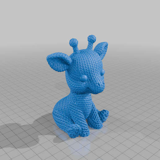 Giraffe Knitted 3D Resin Print  Paintable Grey Figurine