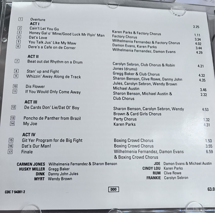 Oscar Hammerstein II Carmen Jones: Original London Cast Recording CDC7543512