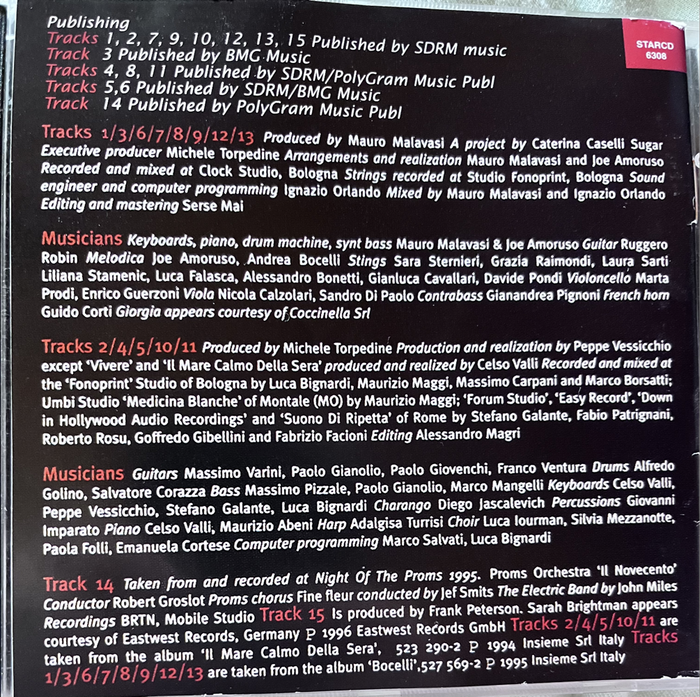 Andrea Bocelli - Romanza STARCD6308