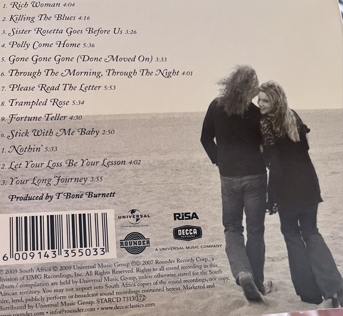 Raising Sand - Robert Plant and Alison Kraus STARCD7313