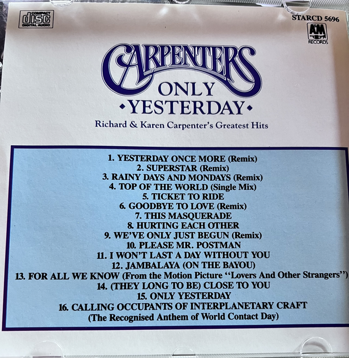Carpenters - Only Yesterday