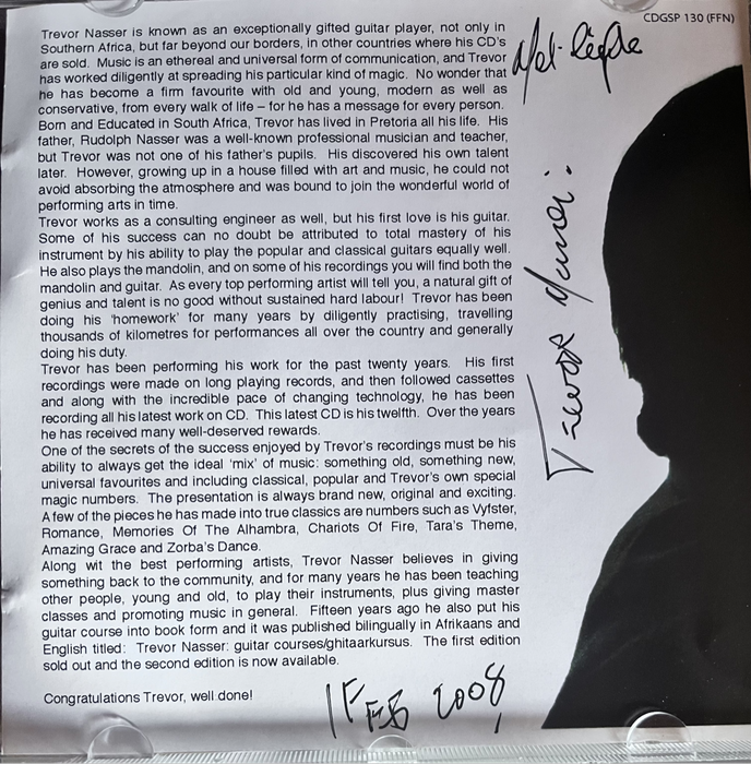 (Signed) Trevor Nasser - Encore CDGSP130(FFN)