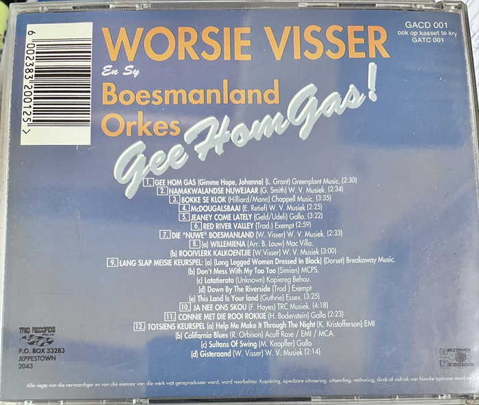 Worsie Visser - Gee hom gas GACD001