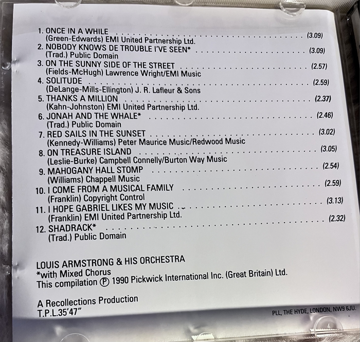 Just Louis - Louis Armstrong and his Orchestra SMS18