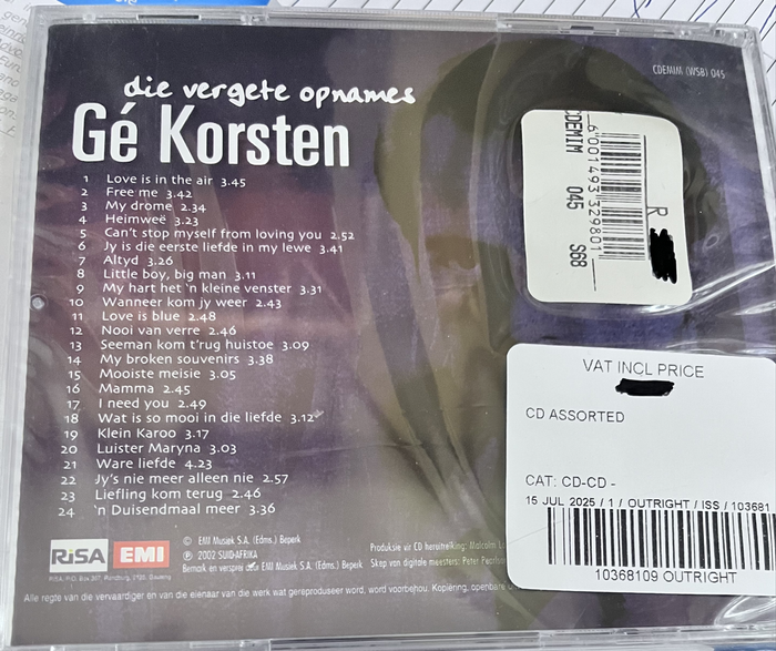 Ge Korsten - Die vergete opnames CDEMIM(WSB)045