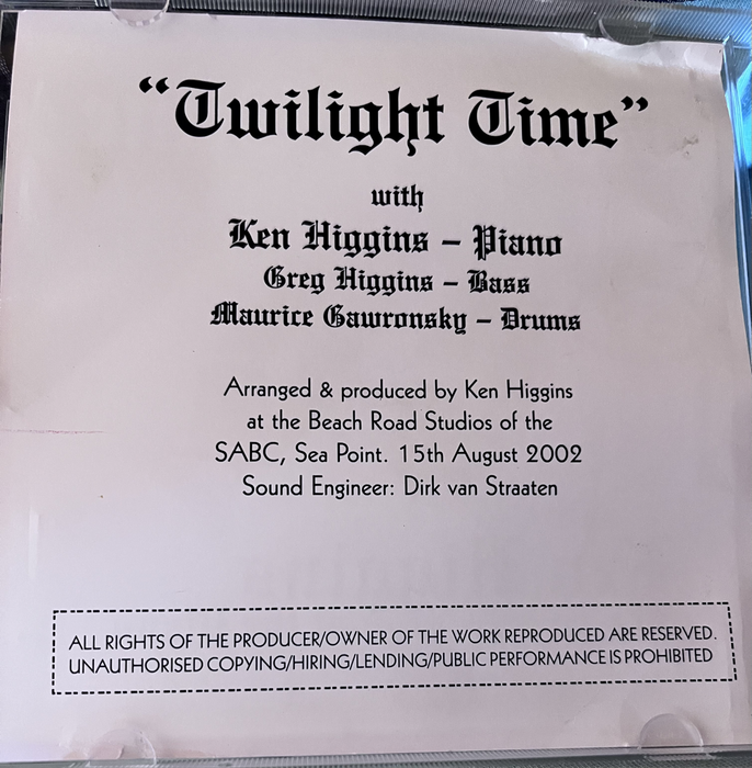 Twilight Time with Ken Higgins at the piano KEN2