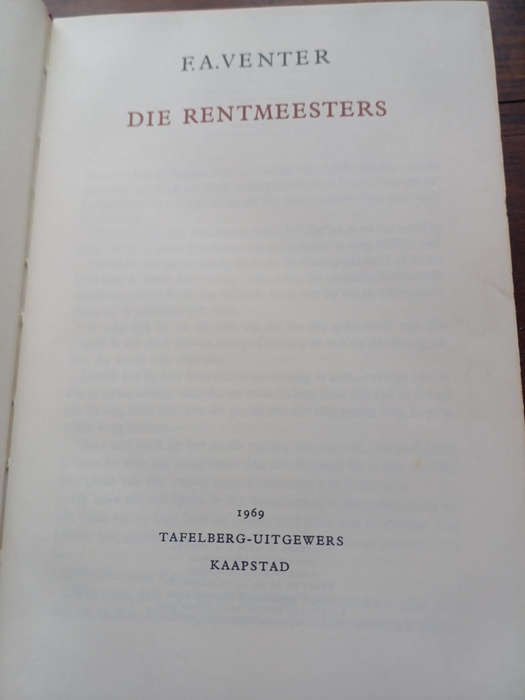 Die Rentmeesters deur F. A. Venter