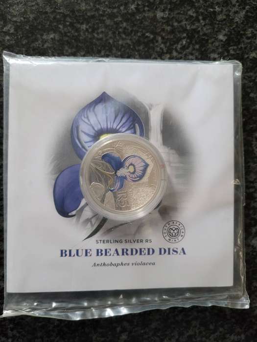 Blue Bearded Disa 2016 Sterling silver coin