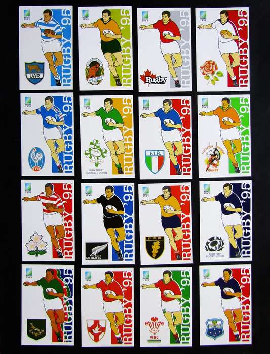 Full Set of 16 Rugby World Cup 1995 Postcards
