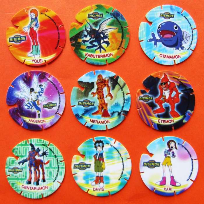Lot of 9 Digimon Tazos by Simba
