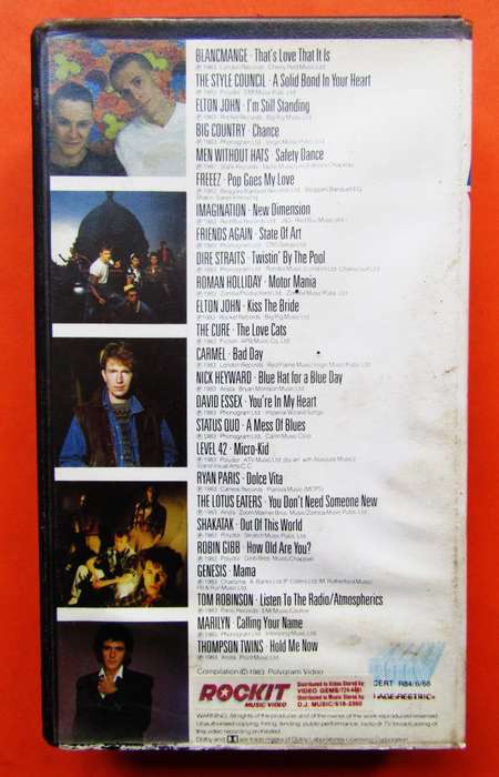 1983 Music Videos VHS Tape