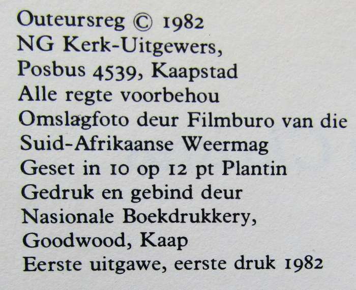 1982 SADF Grens Toe met Christus Pocket Booklet