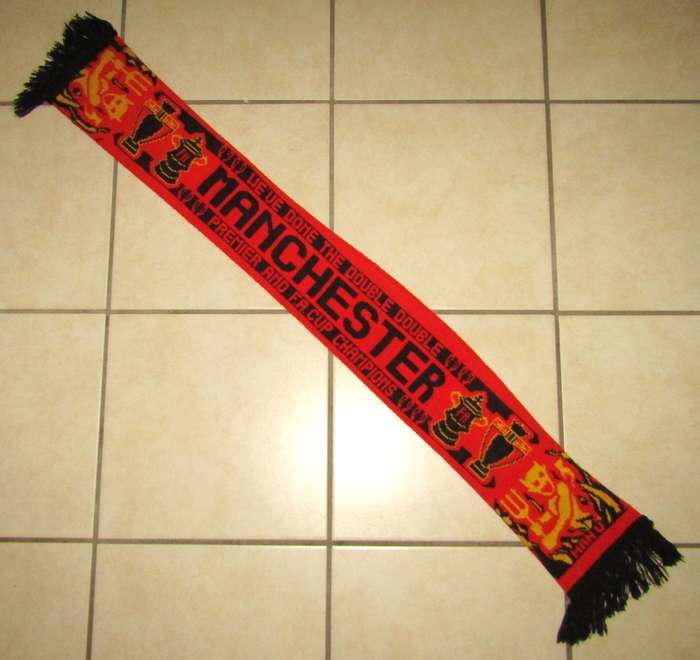 Old Manchester United Premier and FA Cup Champions Scarf